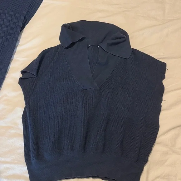 Navy Knit Top and Pants Set - Picture 2 of 5